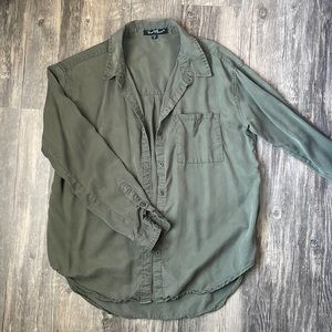 Super soft green button down shirt